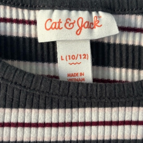Cat & Jack girls long sleeve striped top. Size 10/12 - Picture 6 of 7